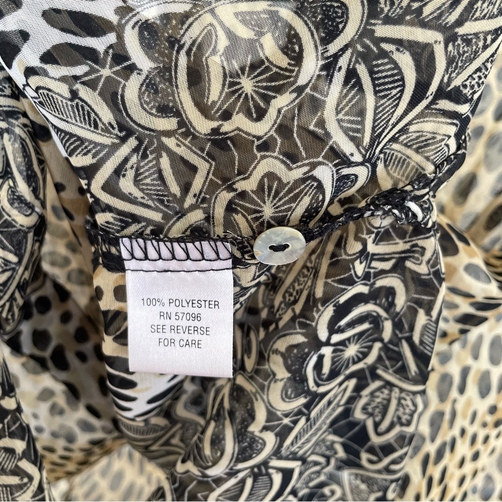 Nicola Sheer Leopard Print Long Sleeve Blouse Medium - Picture 3 of 6